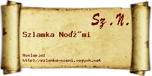 Szlamka Noémi névjegykártya