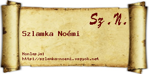 Szlamka Noémi névjegykártya